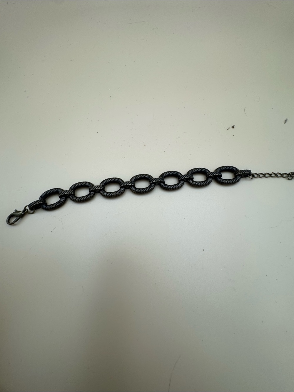 Copper And Black Textured Link Bracelet 126